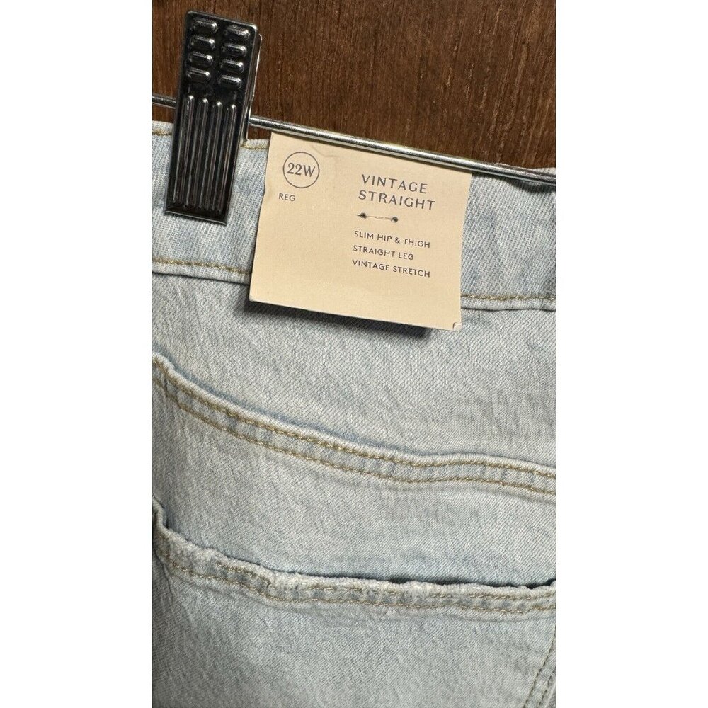 Universal Thread Plus Size Light‎ Distressed Wide Leg Jeans Vintage Straight 22W - Picture 6 of 8
